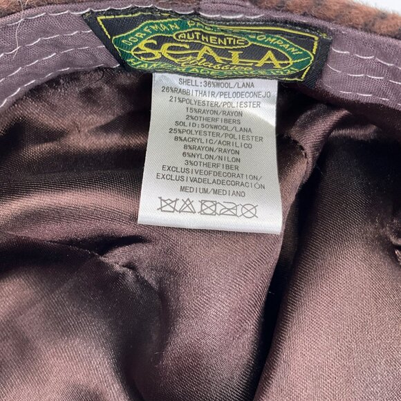 Scala Brown Wool Blend Newsboy Cap Medium - Picture 3 of 4